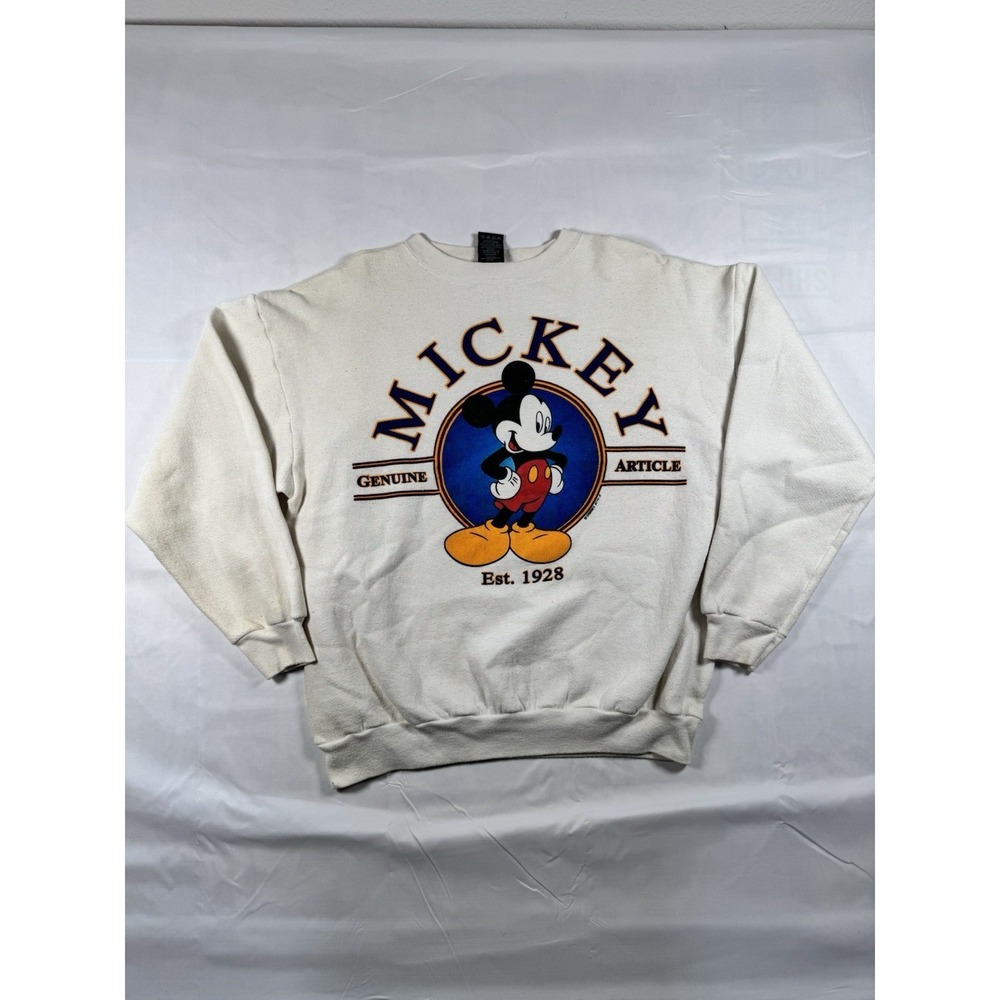 Vintage 90s Mickey Mouse Genuine Article Est 1928 Sweatshirt L Jerry Leigh USA